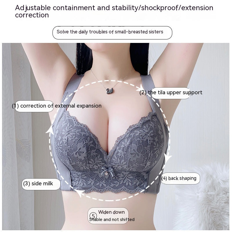 Adjustable Push Up Correction Anti-sagging External Expansion Side Drawing Bra