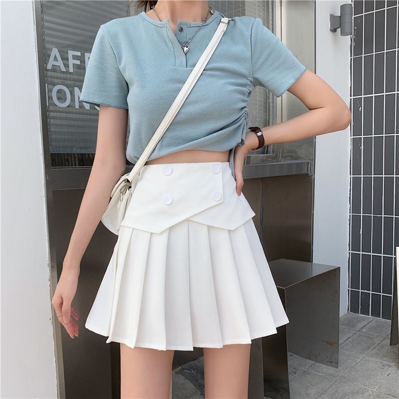 Women's New High-waisted Slim-proof Pleated Skirt