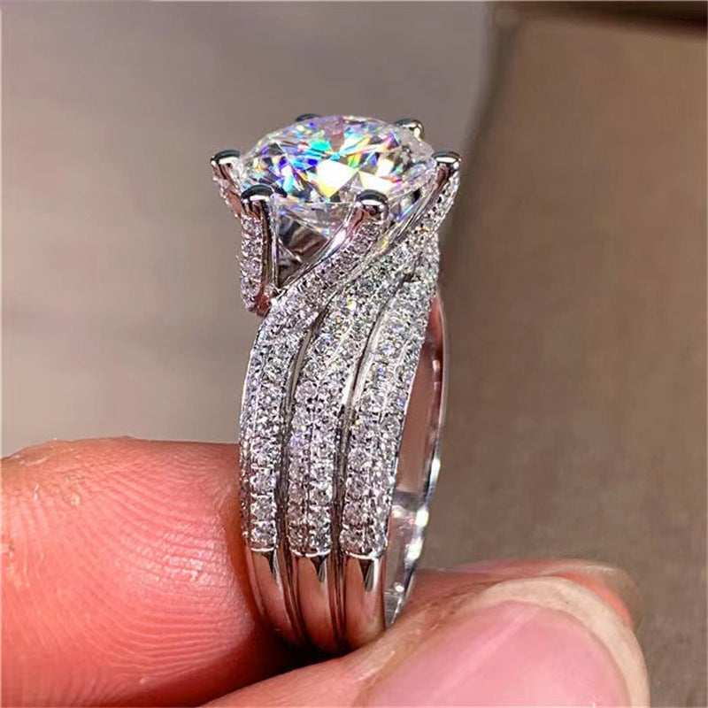 Moissanite Ring D Women's Full Diamond Temperament