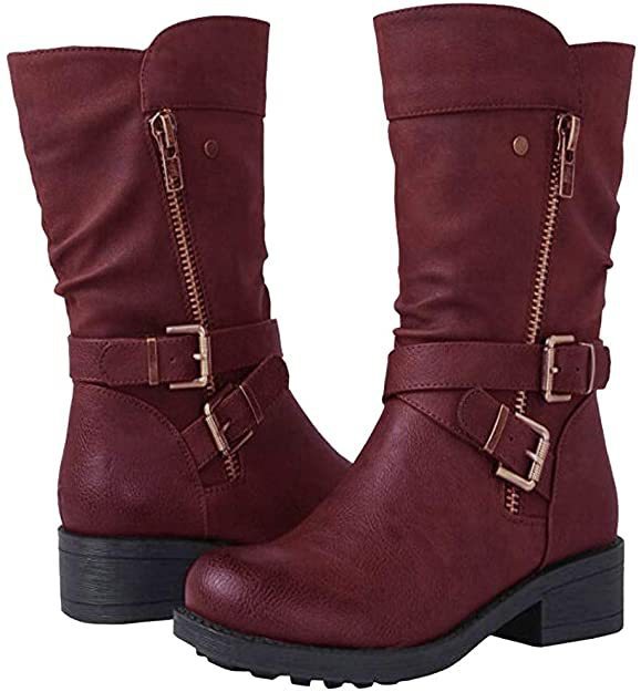 Short Martin Boots Belt Low Heel Casual