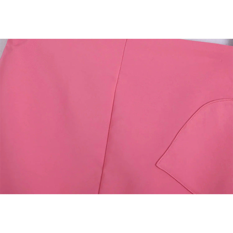 Spring New Love Decoration Silk Satin Texture Miniskirt Ladies  Short Skirt Sweet