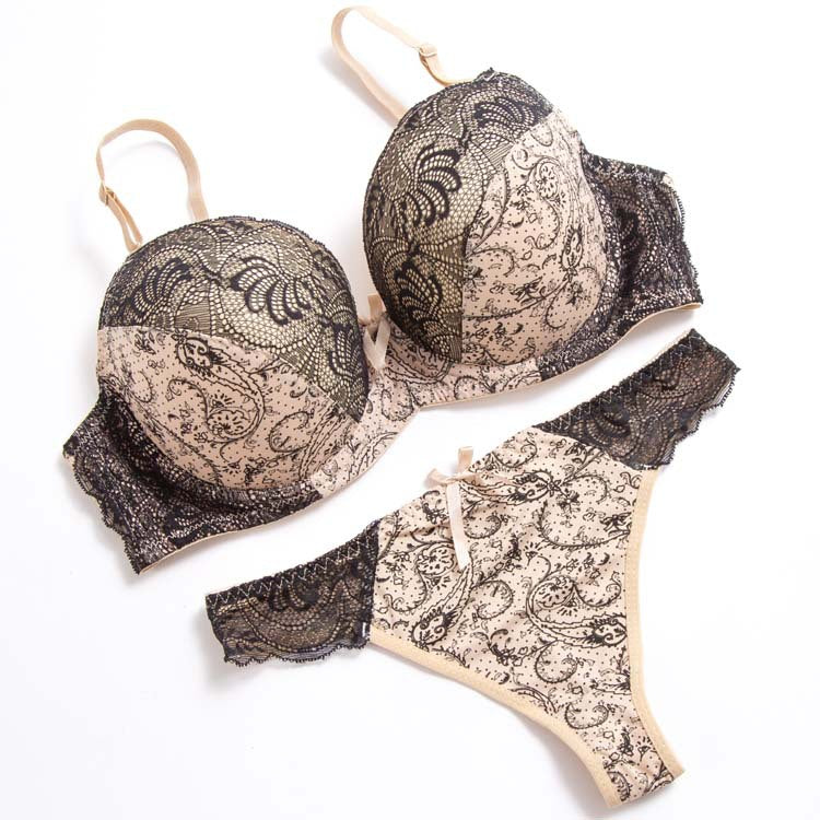 Lace Color Matching Plus Size Underwear Set