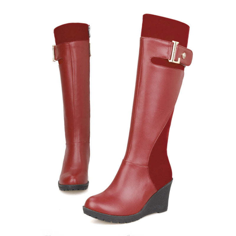 High-heeled High-barrel No-knee Martin Women's Boots