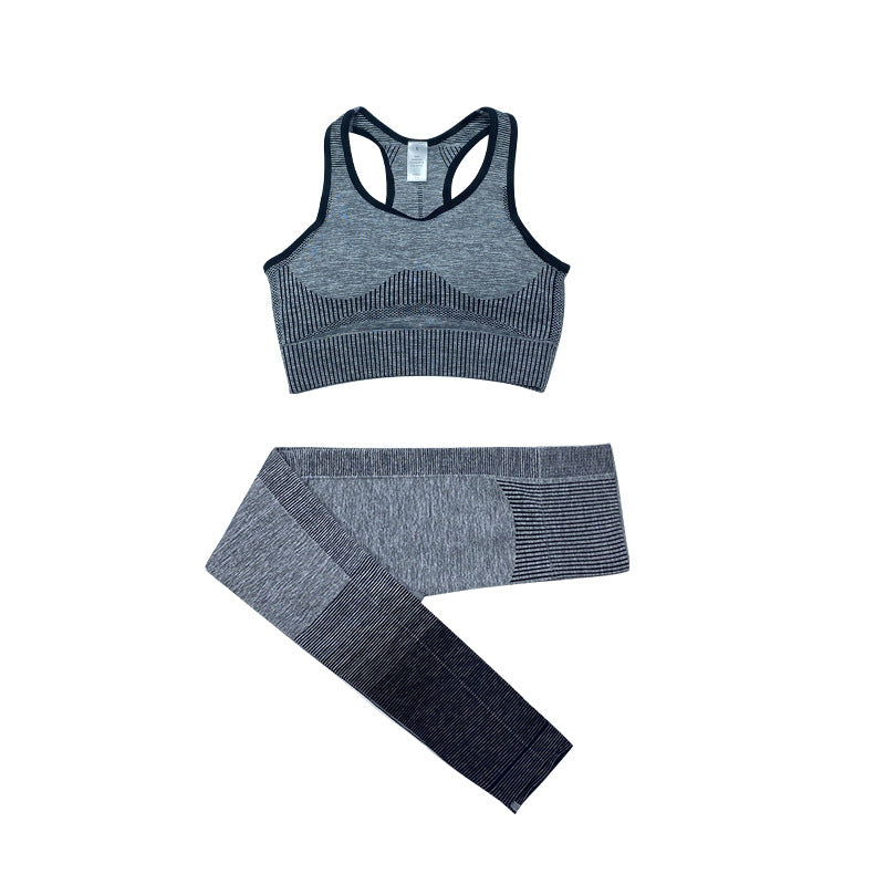 Seamless Knitted Yoga Suit Women's Lulu Yoga Fitness Sports Bra Vest High Waist Yoga Pants