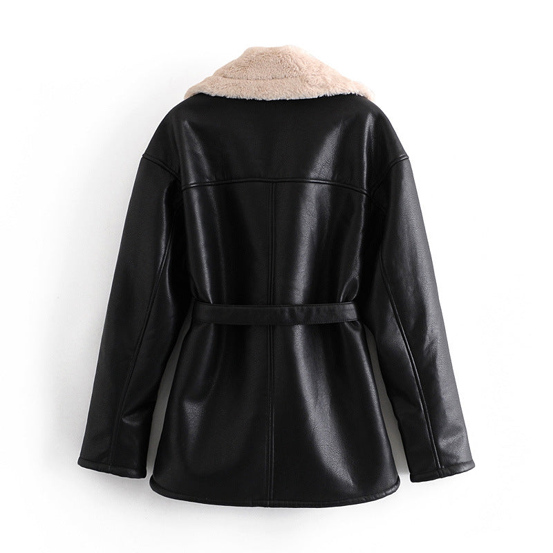 Autumn And Winter All-match Fur Loose Coat Women