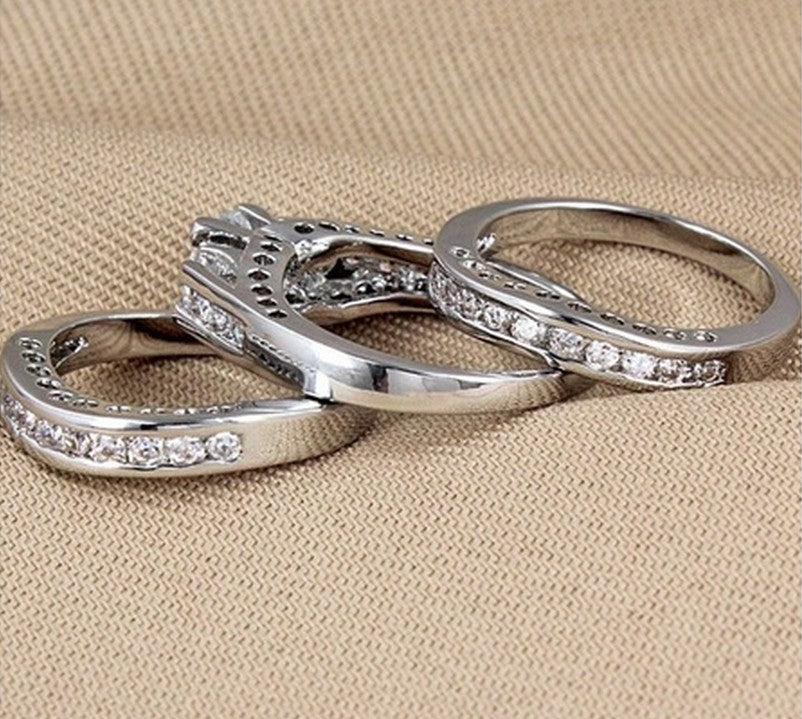 Bracelet Three-piece Couple Ring Set Diamond