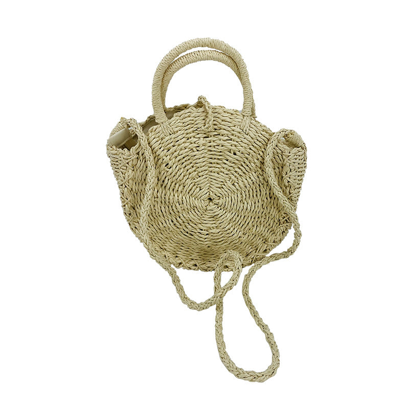 Bolso de paja de mujer de gran capacidad retro Ins Style Shell