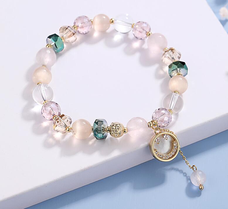 New Pearl Opal Silver Bracelet Girls Simple