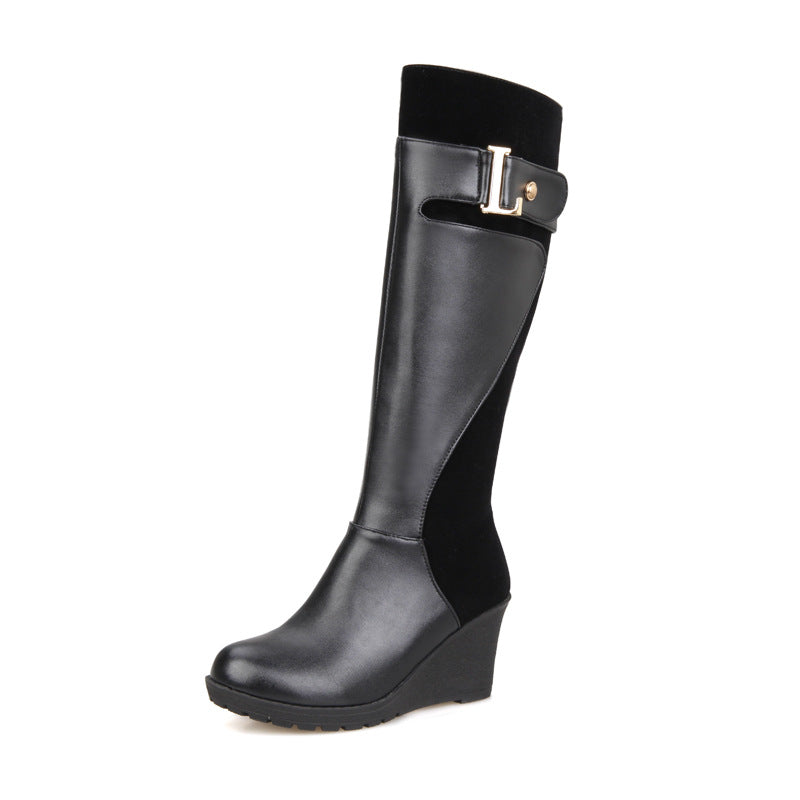 High-heeled High-barrel No-knee Martin Women's Boots