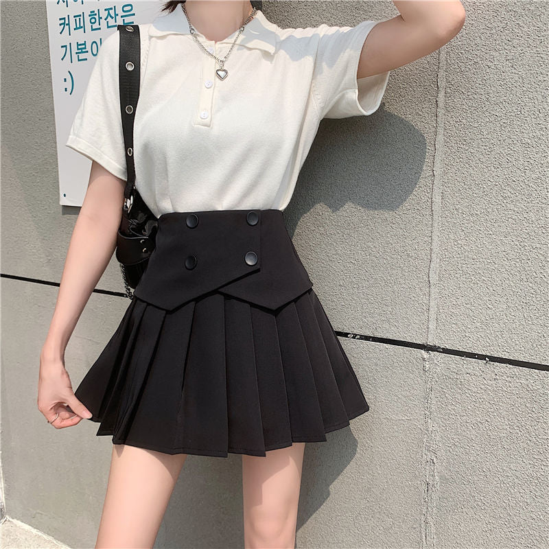 Women's New High-waisted Slim-proof Pleated Skirt