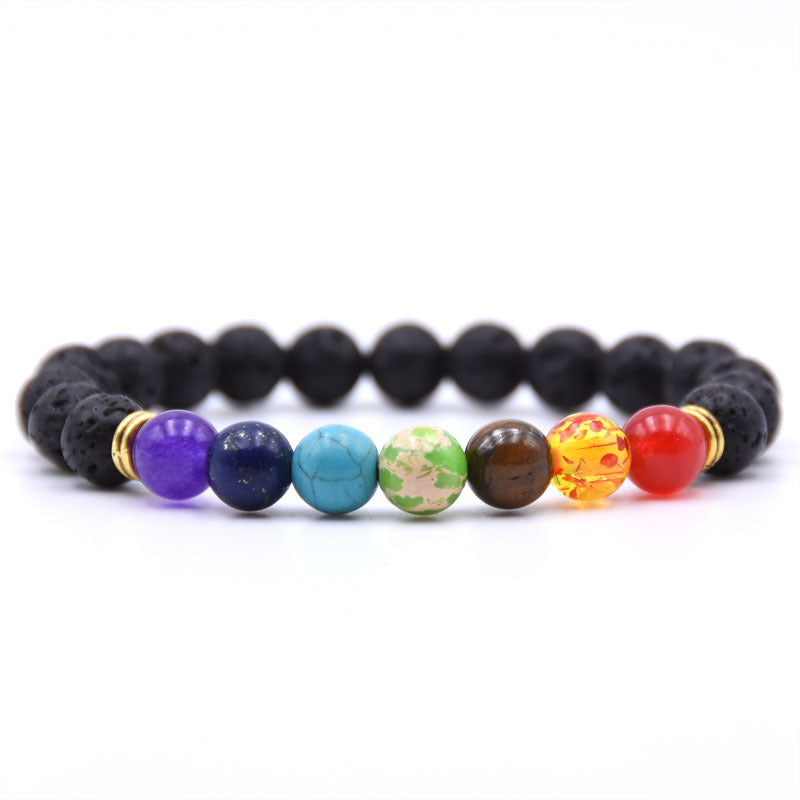 Chakra Charms Lava Rock Bracelets For Men Women Essential