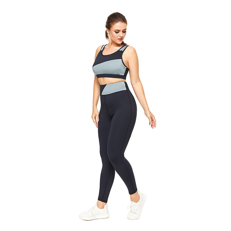 Ropa de yoga deportiva de costura para mujer de talla grande de verano