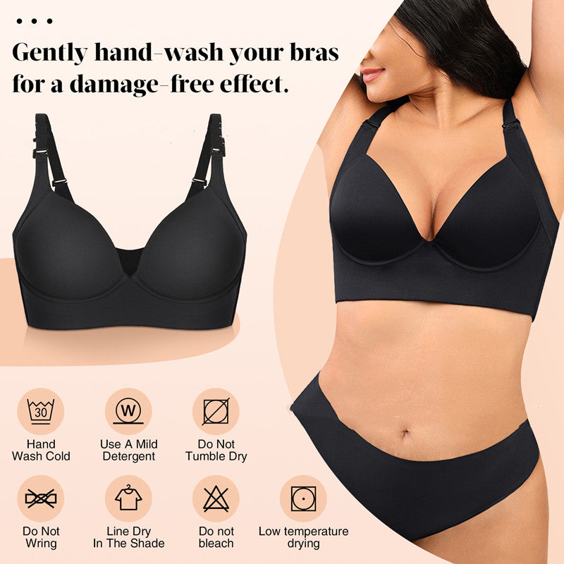 Large Size Glossy Surface Without A Scratch Push Up Breast Holding Anti-sagging Bra With Steel Ring