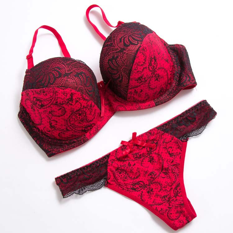 Lace Color Matching Plus Size Underwear Set