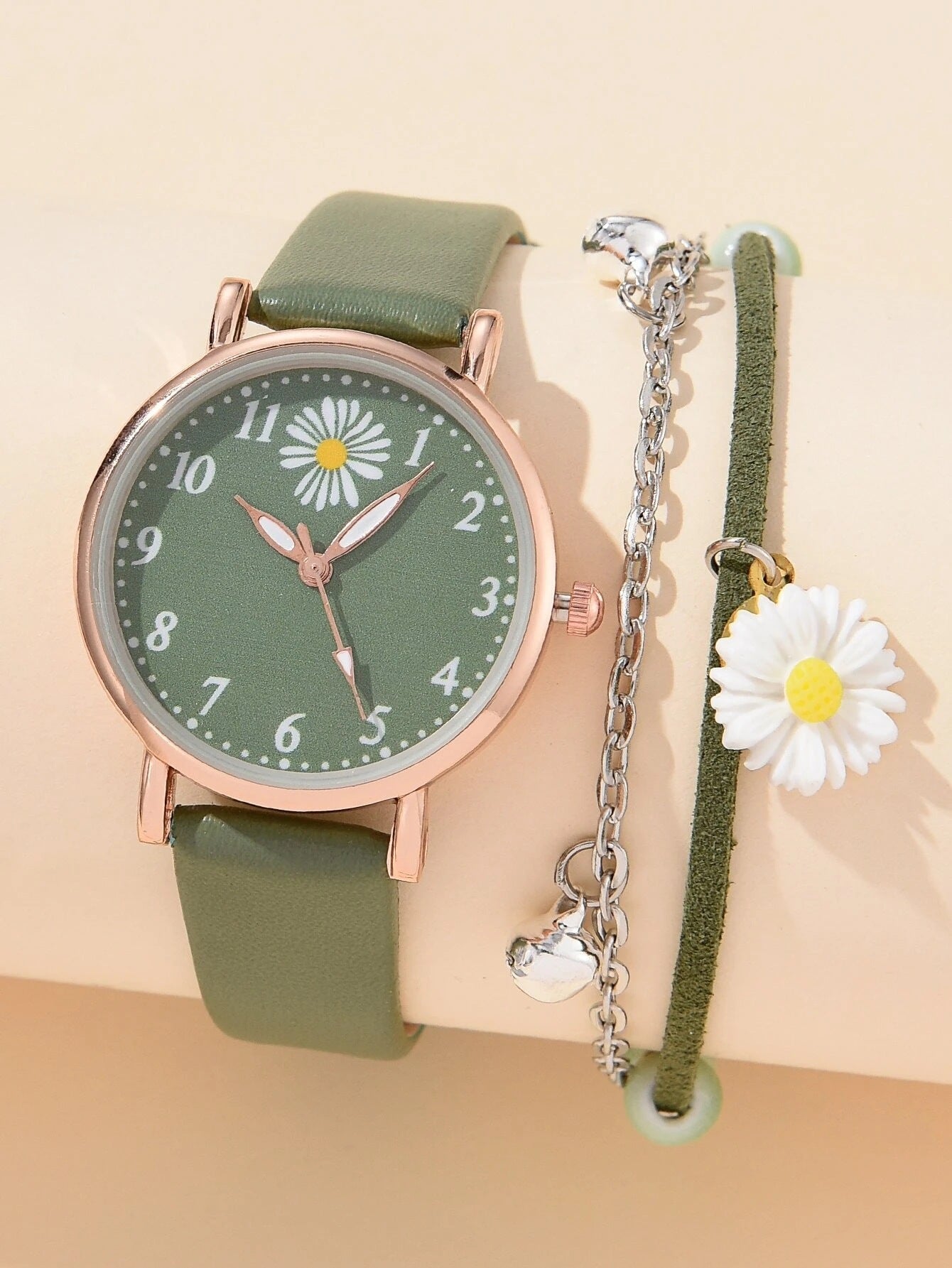 All-match Fashion Trendy Girls' Cute Quartz Watch Set