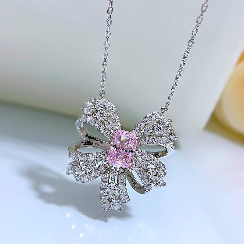 Luxury Sterling Silver Pendant Butterfly Necklace For Women