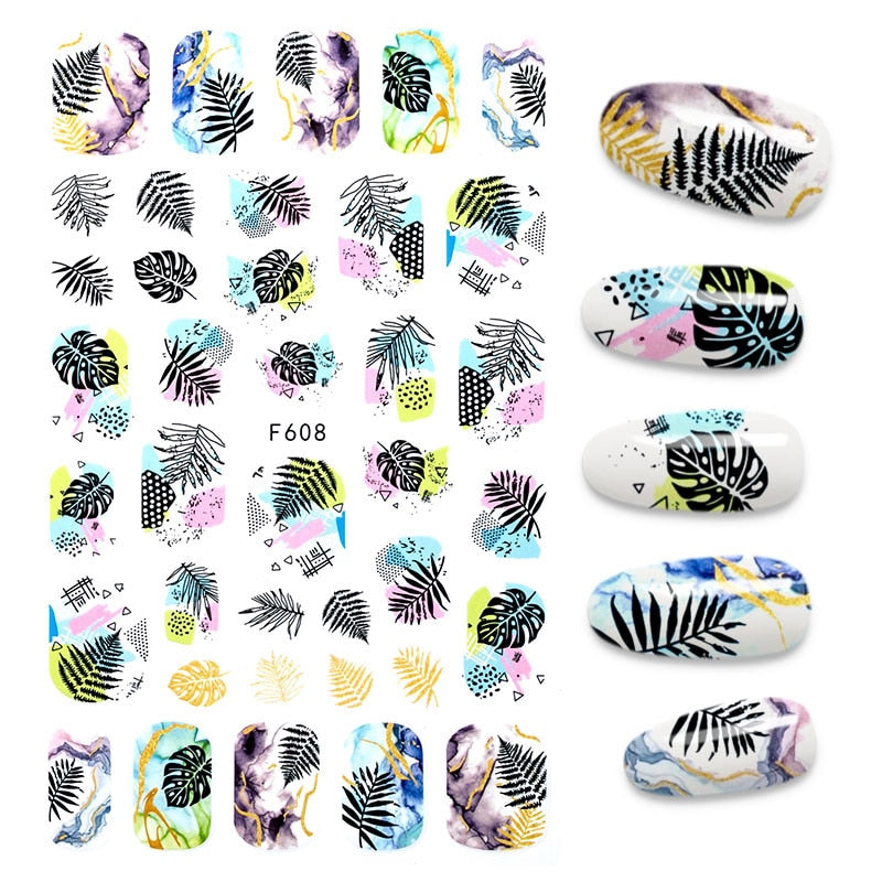 The New 3D Nail Sticker Cool English Letter stickers for nail  Foil Love Heart Design Nails Accessories Fashion Manicure Sticker